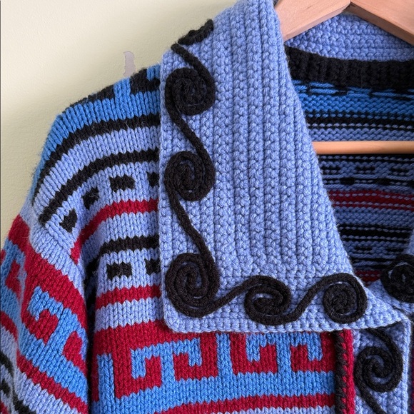 Hand-Knit Kimono Style Long Sweater Jacket Cardigan - Picture 6 of 17